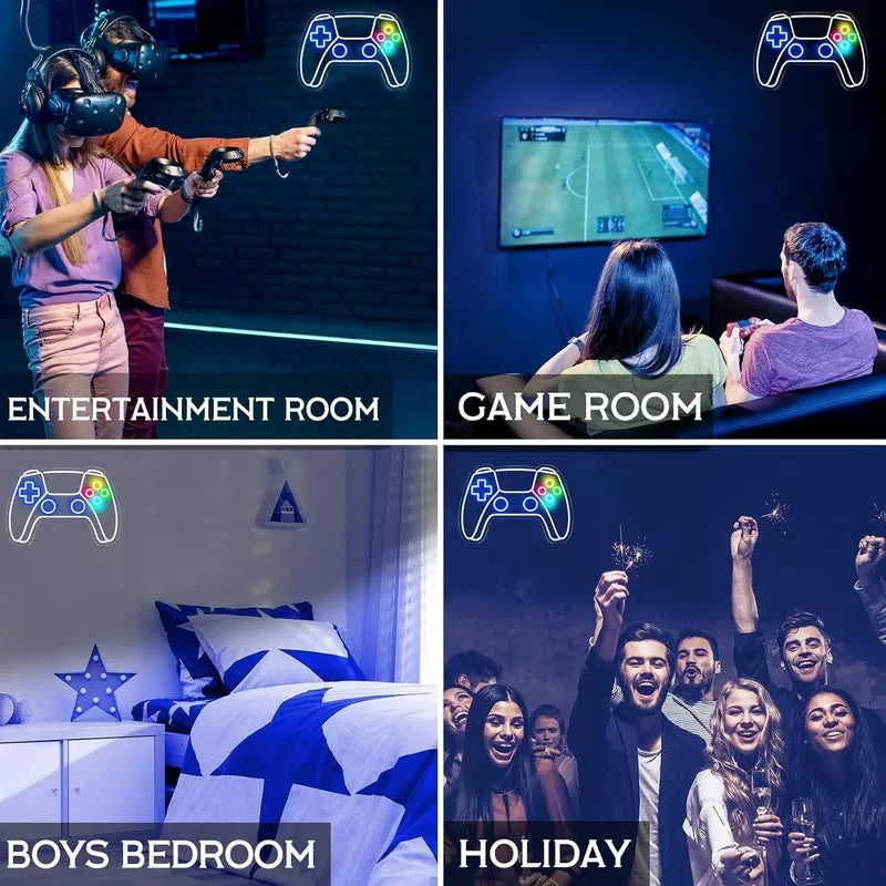 Gamepad Shaped LED Neon Sign for Gamer Room Decor