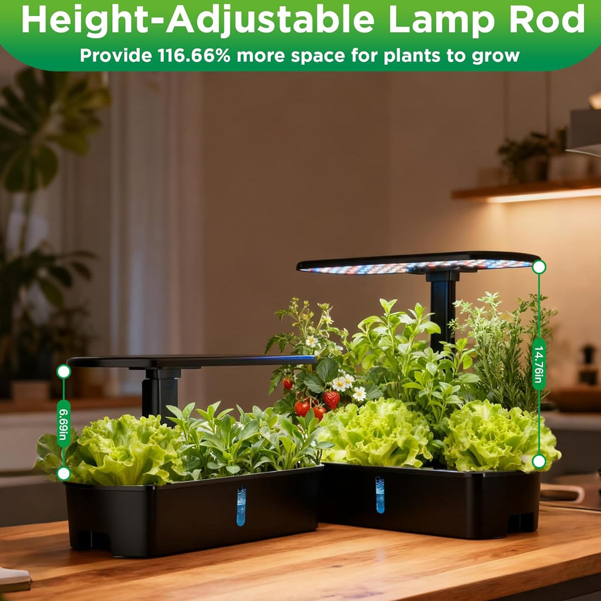 Hydroponics Growing System Kits Smart Indoor Herb Garden with 24W