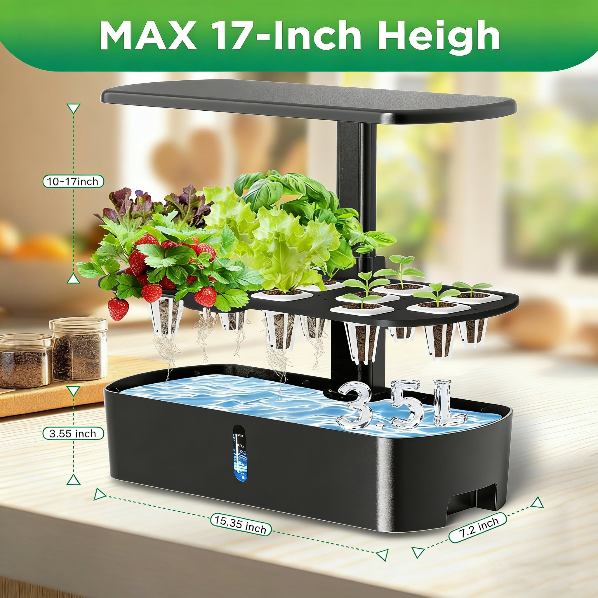 Hydroponics Growing System Kits Smart Indoor Herb Garden with 24W