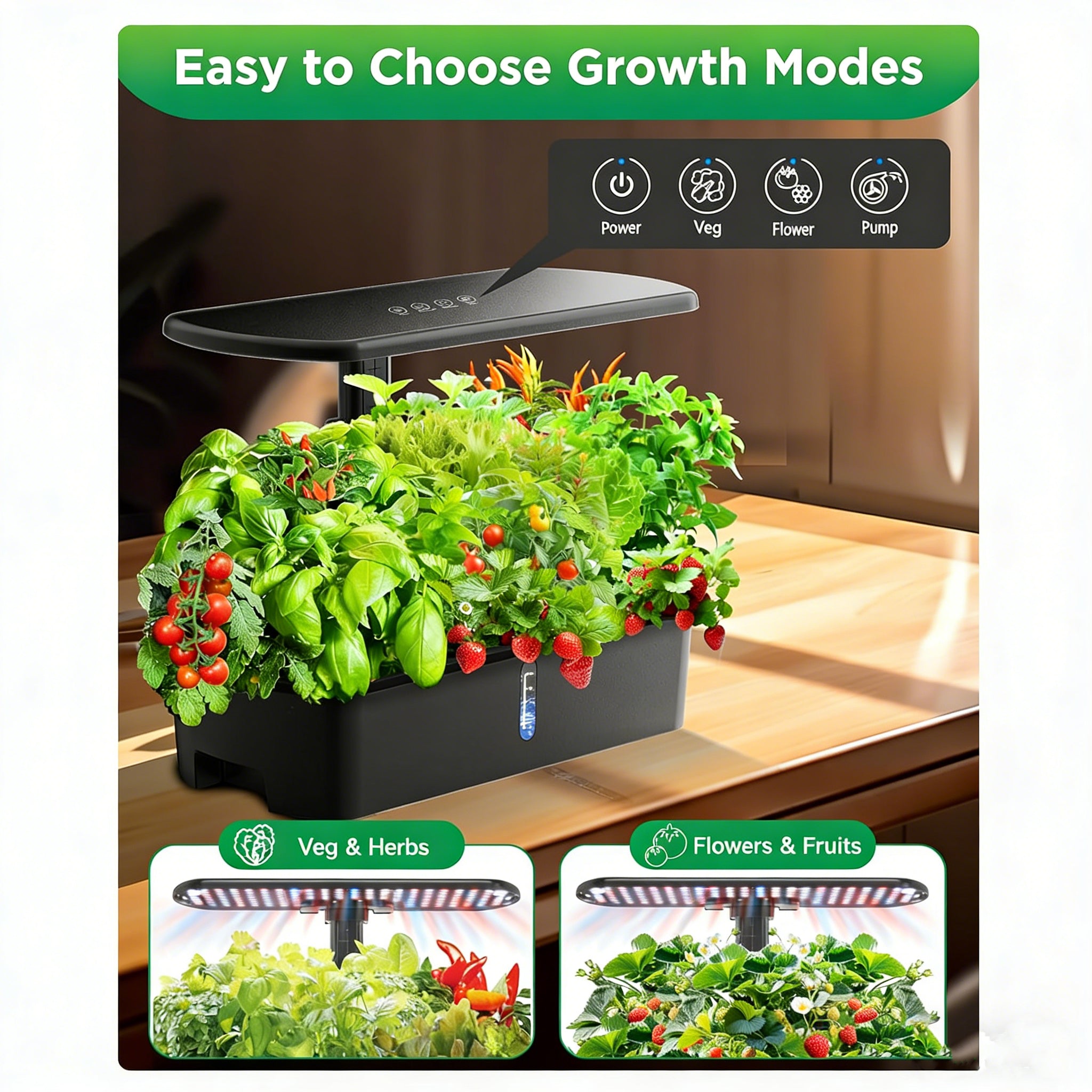 Hydroponics Growing System Kits Smart Indoor Herb Garden with 24W