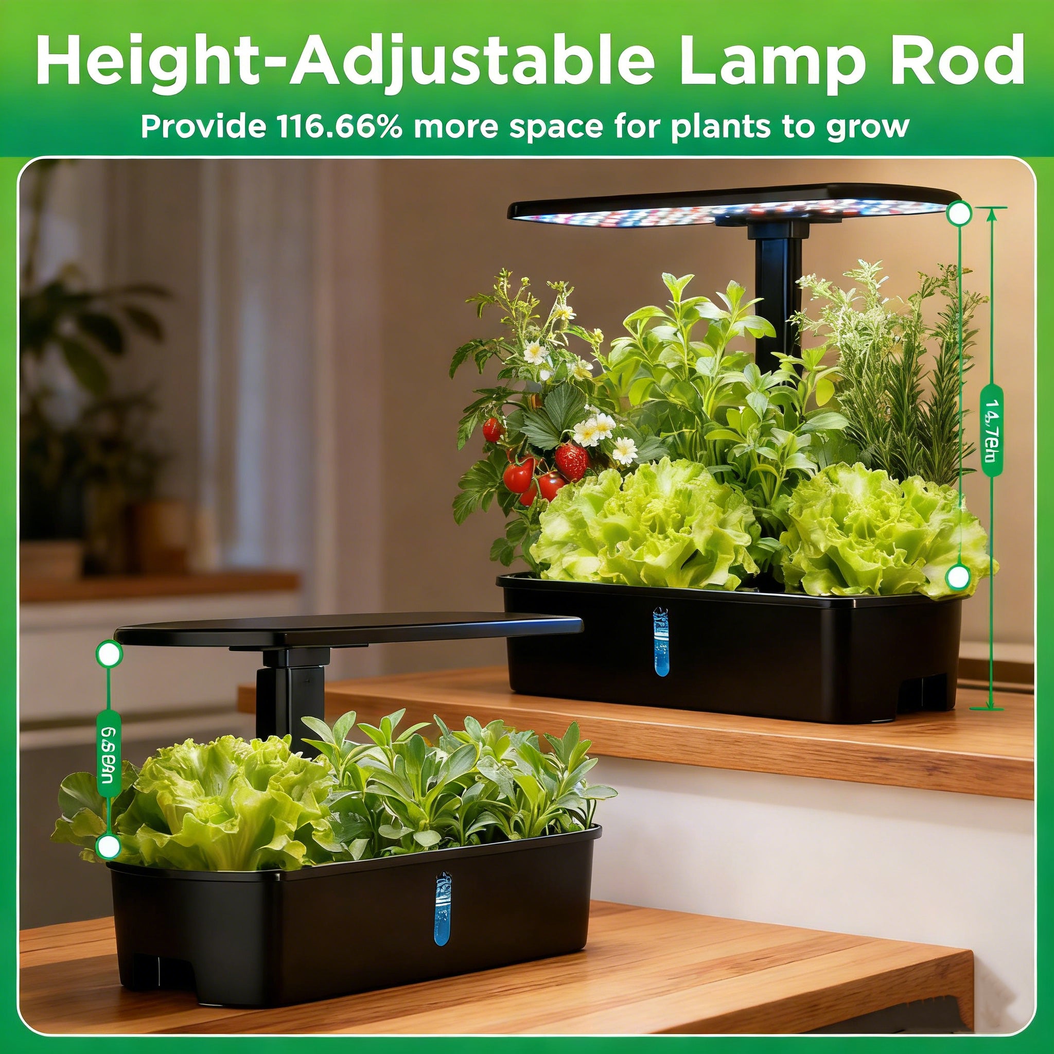 Hydroponics Growing System Kits Smart Indoor Herb Garden with 24W