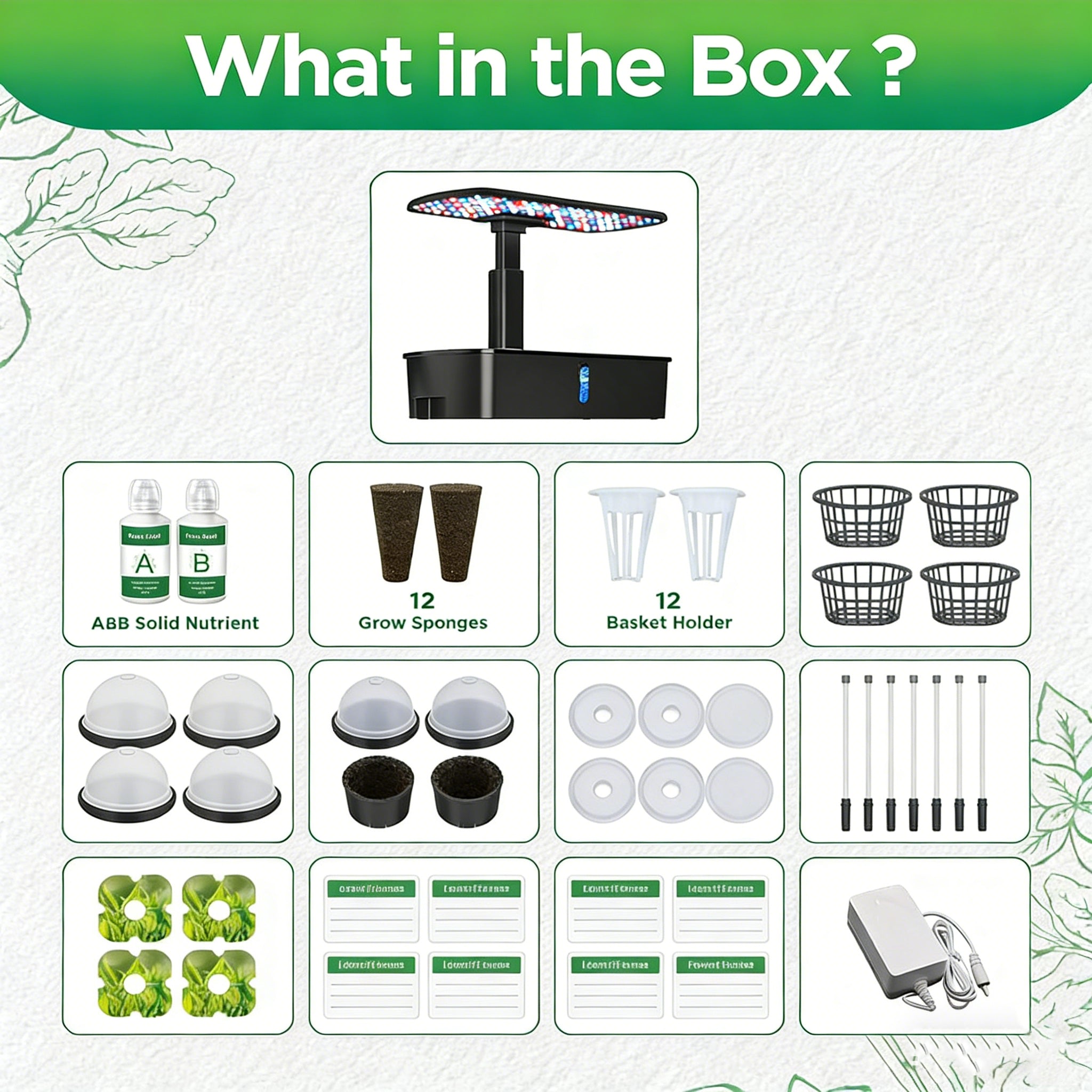 Hydroponics Growing System Kits Smart Indoor Herb Garden with 24W