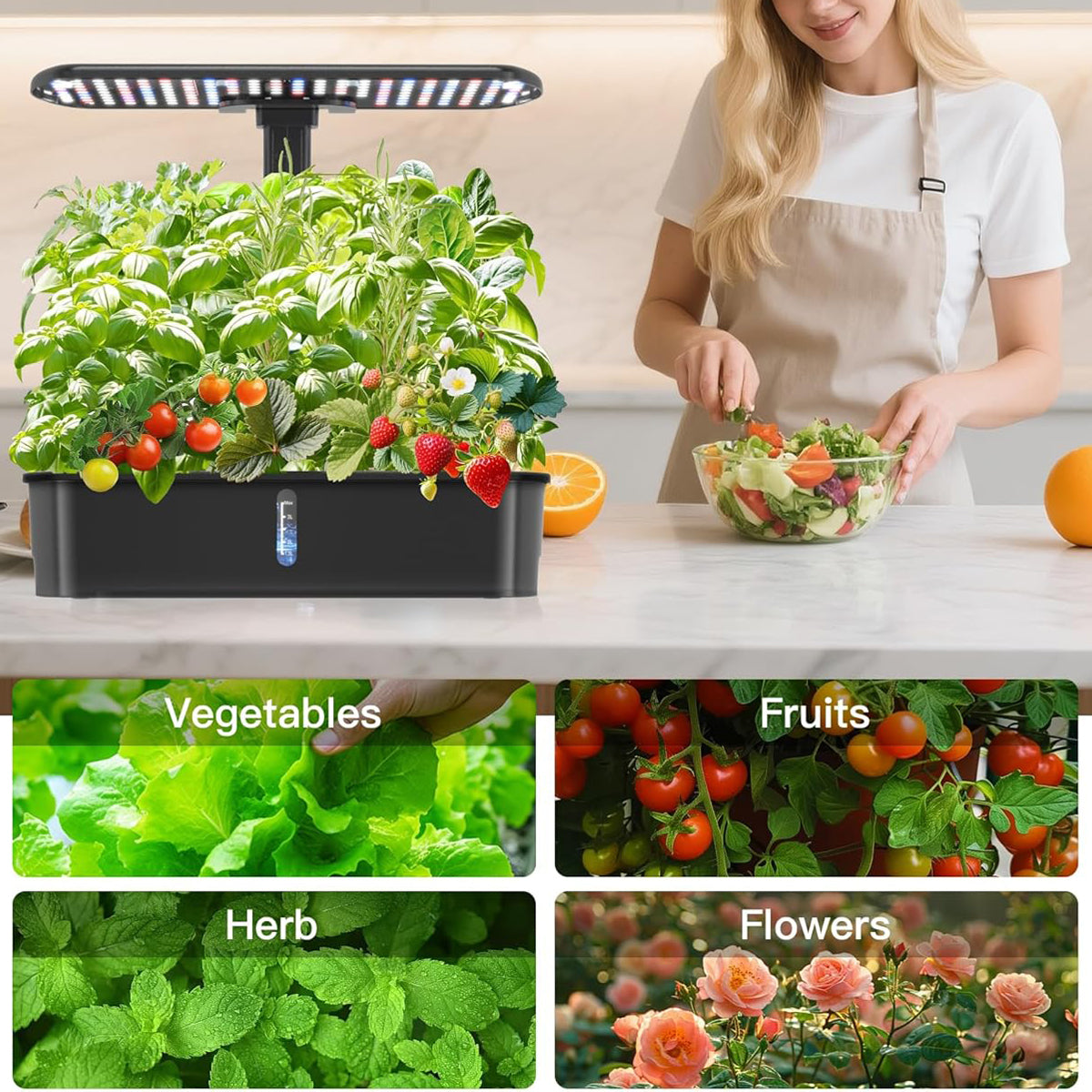 Hydroponics Growing System Kits Smart Indoor Herb Garden with 24W