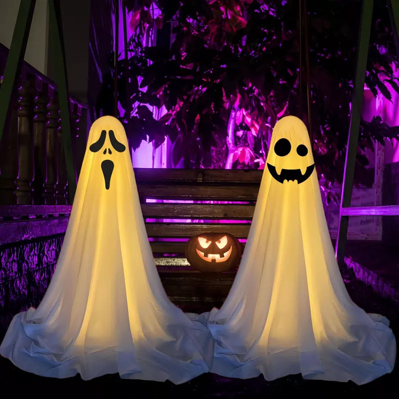 Spooky Ghost Halloween Lights Battery Operated For Decorations (2 Packs)