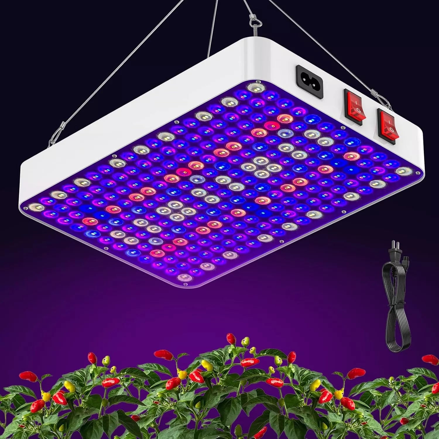UV-IR Included Hanging Full Spectrum Grow Lights for Indoor Hydroponic Plants