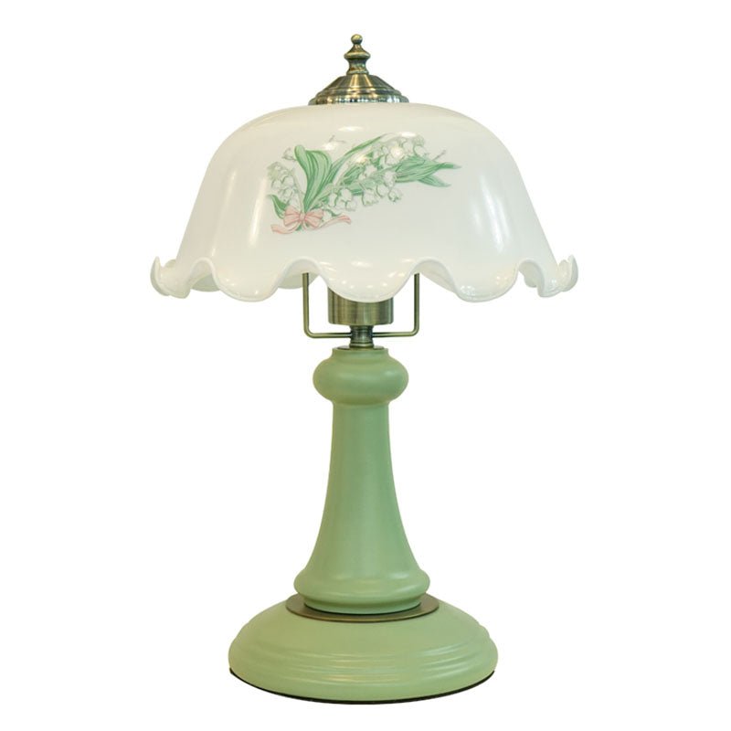 American Retro Luxury Flower Lamp Bell Orchid Glass for Bedroom Reading Room - ktvhomes