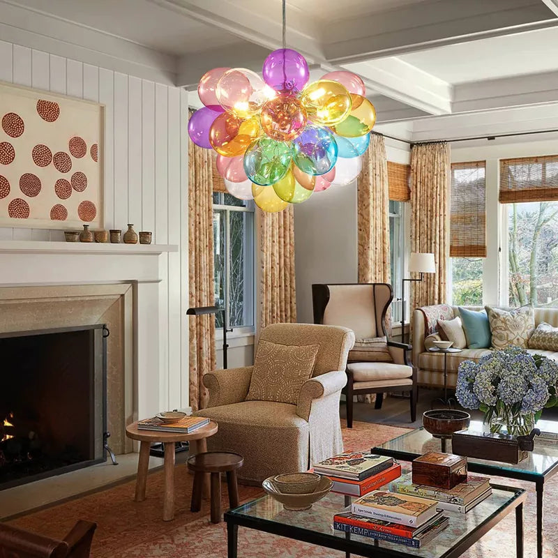 Bubbles Chandelier Hand Blown Colorful Glass Balloon