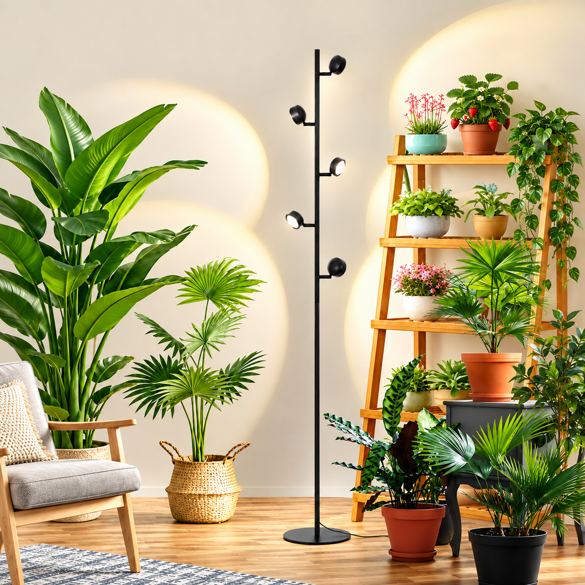 Full Spectrum Multi-Head LED Floor Grow Light for Indoor Plants - G15