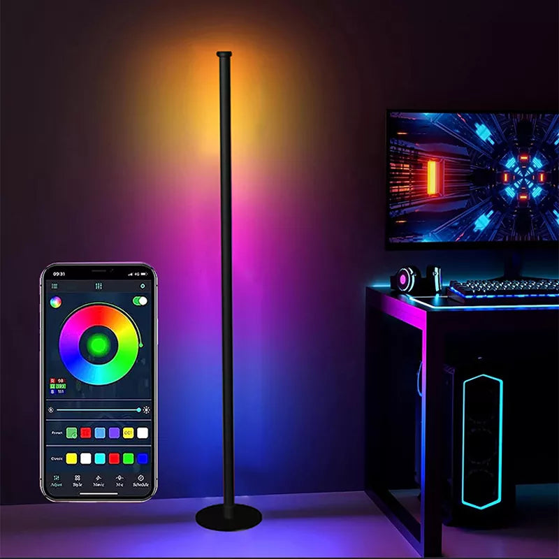 RGB LED Corner Floor Lamp Minimalist for Bedroom Living Room