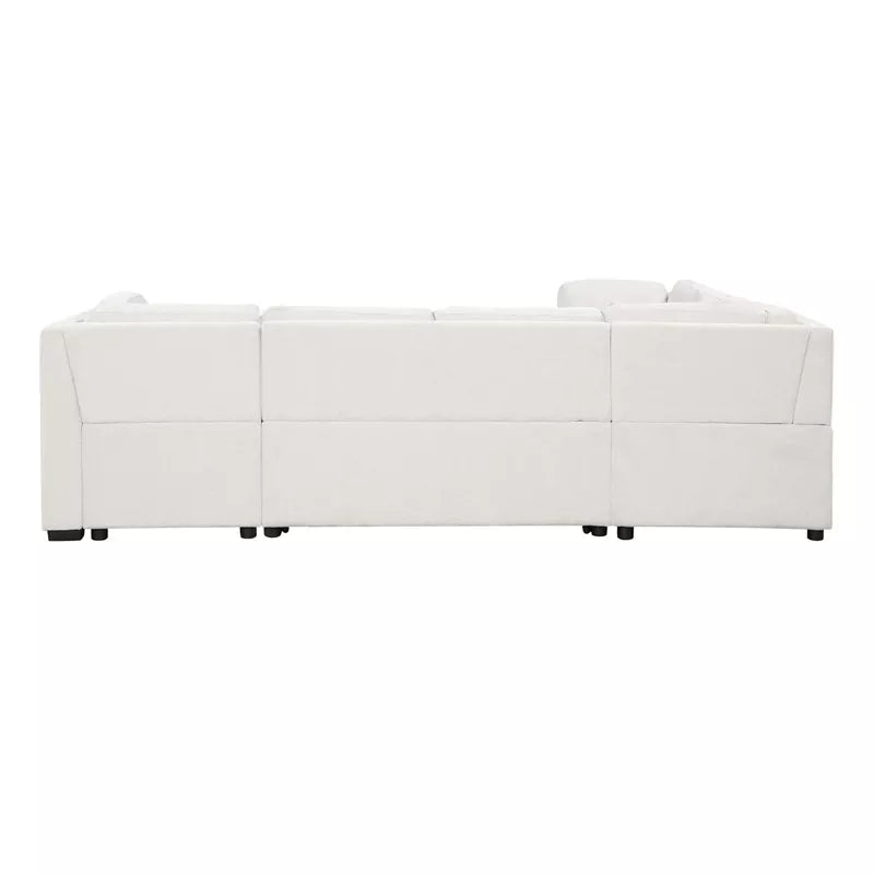 Oversized U Shaped Convertible Sleeper Sectional Sofa Couch With USB