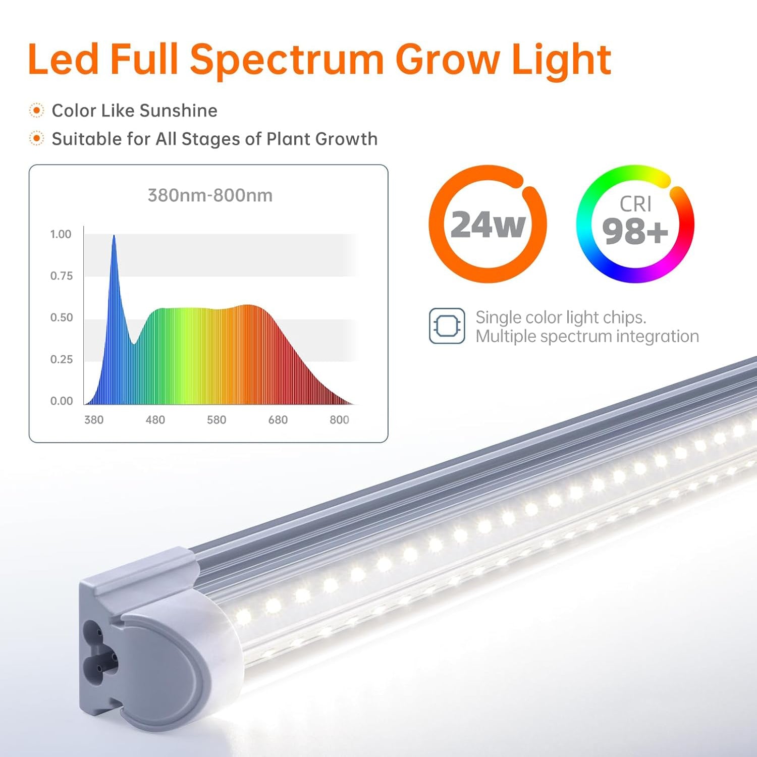 5-Tier Plant Stand with T8 24W Grow Light for Indoor Plants with Wheel