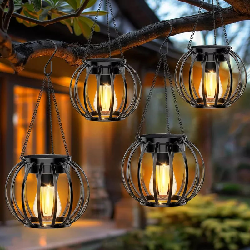 IP65 Solar Lanterns Hanging Lights For Outside Garden Decor