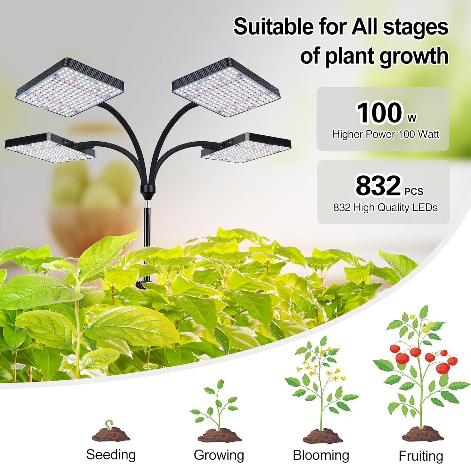 28W Natural Sunlight Full Spectrum Plant Growing Lamps