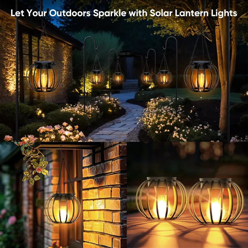 IP65 Solar Lanterns Hanging Lights For Outside Garden Decor