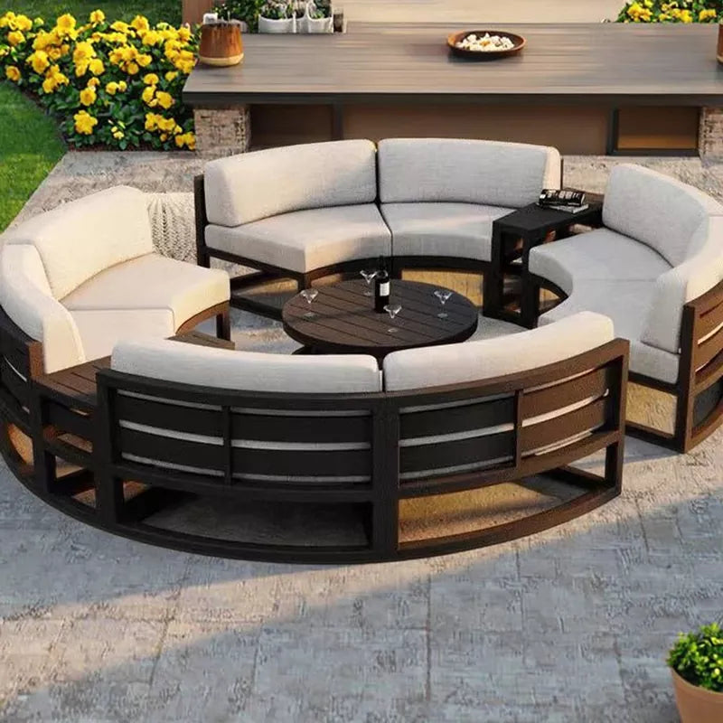 Modern Patio Outside Relaxing Modular Sofa Set Sectional Round Outdoor
