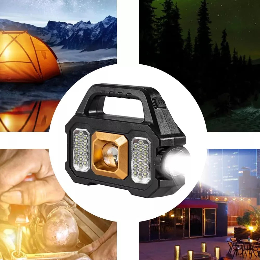 LED Lights for Outdoor Camping with Solar Charging Panel