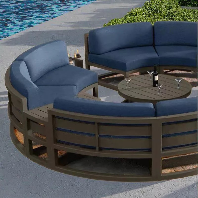 Modern Patio Outside Relaxing Modular Sofa Set Sectional Round Outdoor