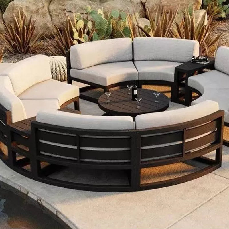 Modern Patio Outside Relaxing Modular Sofa Set Sectional Round Outdoor
