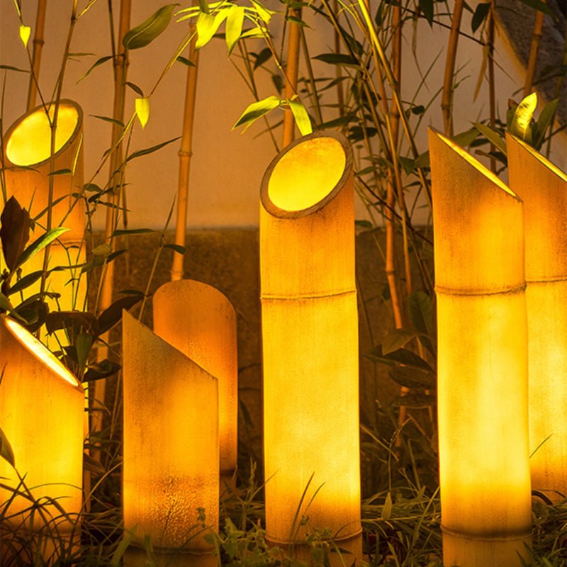Solar Bamboo Lawn Lamp Decor For Courtyard Garden - ktvhomes
