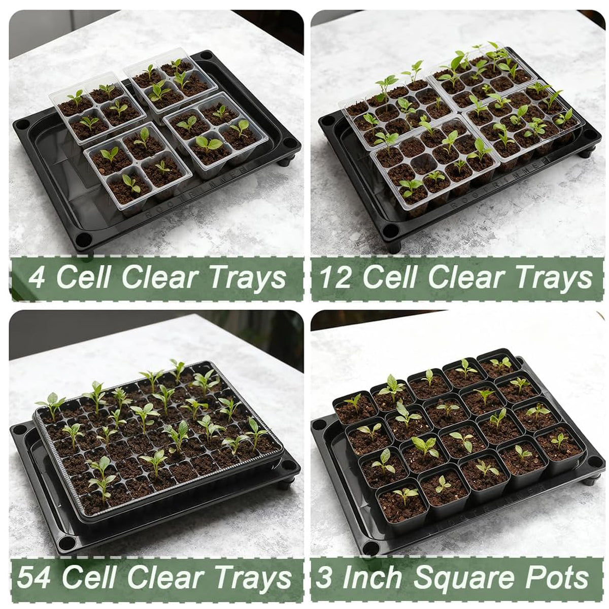 5-Tier Seed Starter Trays Plant Stand with LED Grow Light (Auto-Timer)
