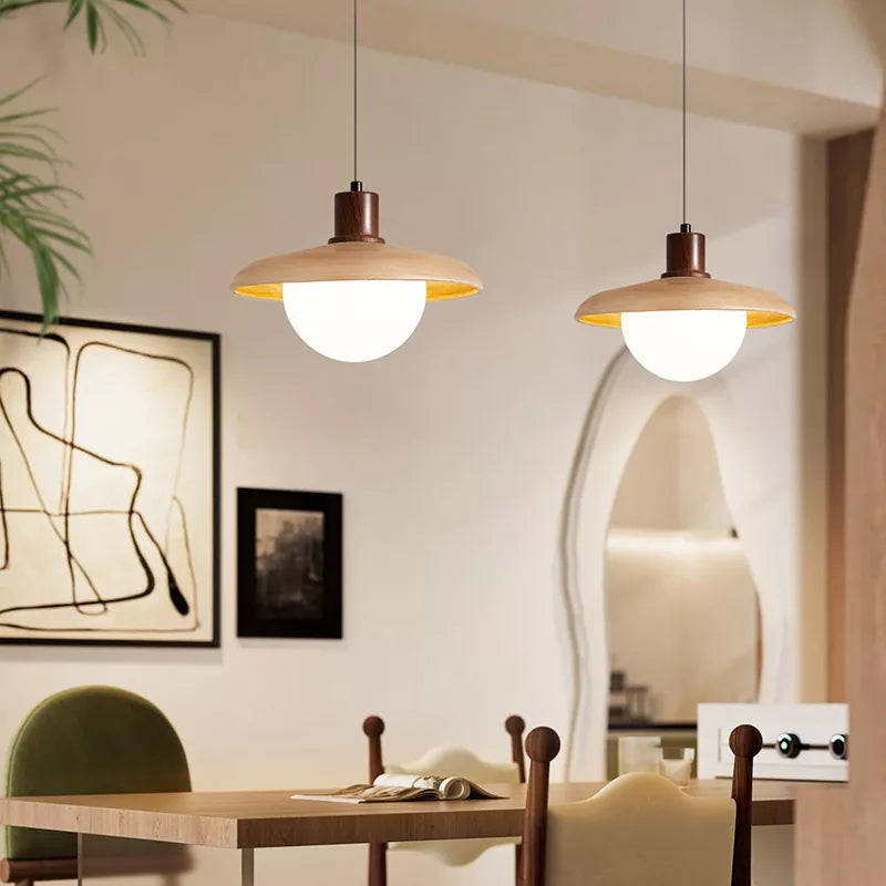 Indoor Hanging Wooden Pendant Lamp