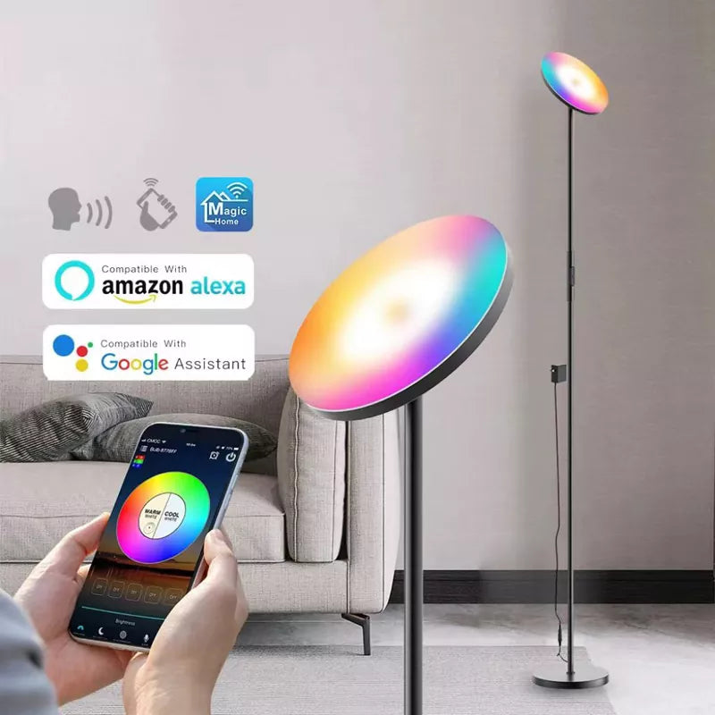 Modern LED Corner Floor Lamp  Smart WIFI Control Light RGB